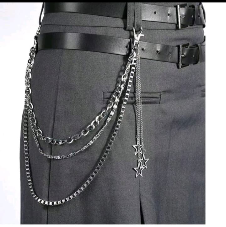 Women's Trendy Vinta1pc Punk Style Hollow Star Decor Pants Chain Women Multi-Layer Chain Hip-Hop Fashion Pants Chain Waist Chain Accessoryge Ring Set – Antique Style Retro Band Rings