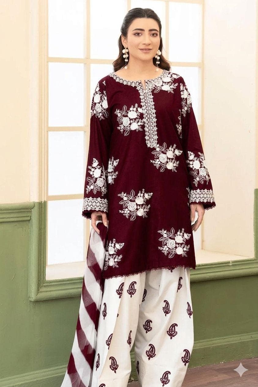 DHANAK EMBROIDERED 3PC