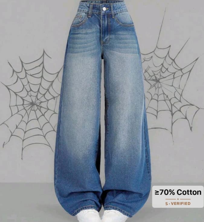 Casual wide leg jeans for women's