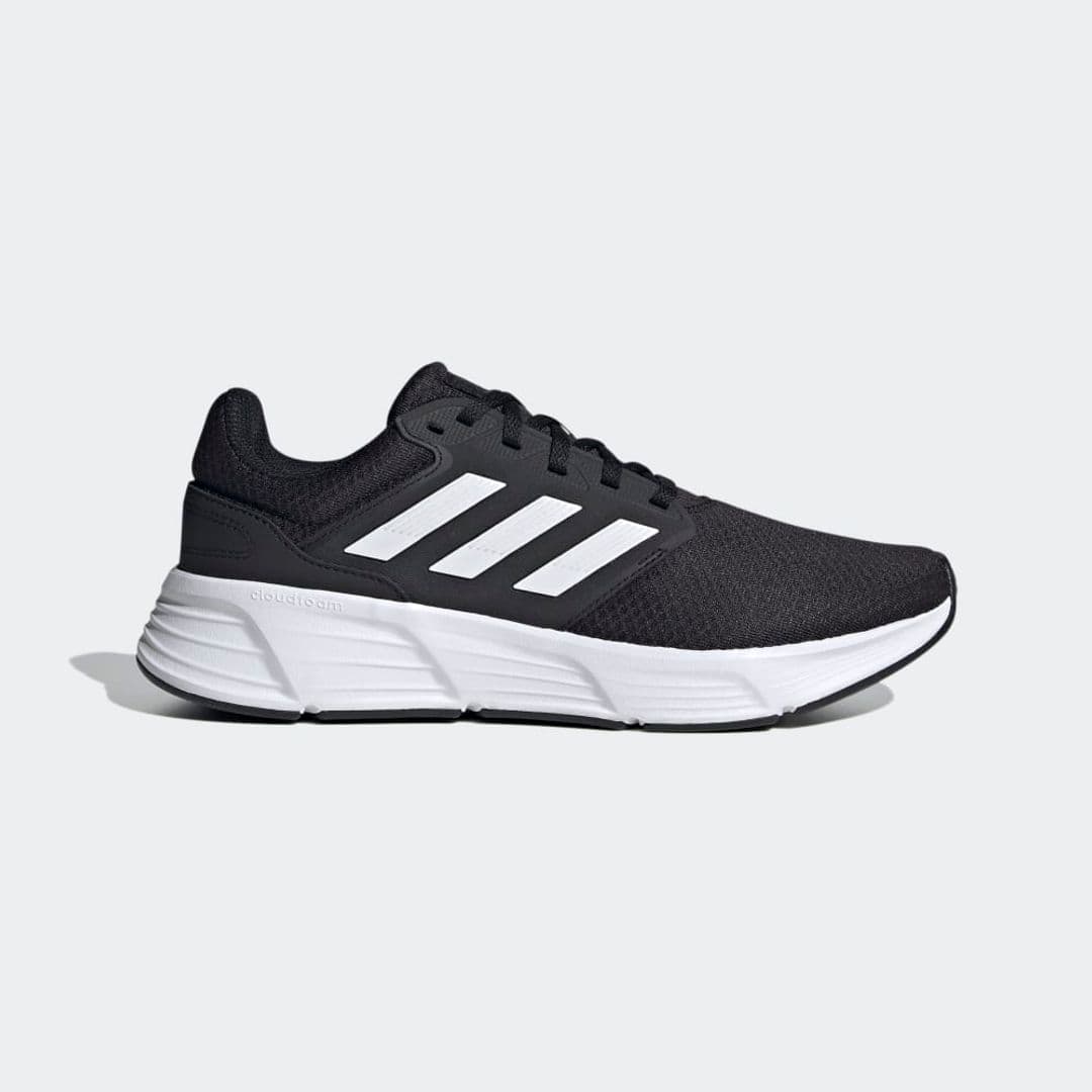 Men's Black & White Cloudfoam Cushioning Running Shoes