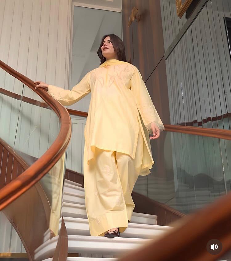 Sunlit Radiance: Women’s Pastel Light Yellow Embroidered 3-Piece Suit thumbnail 2
