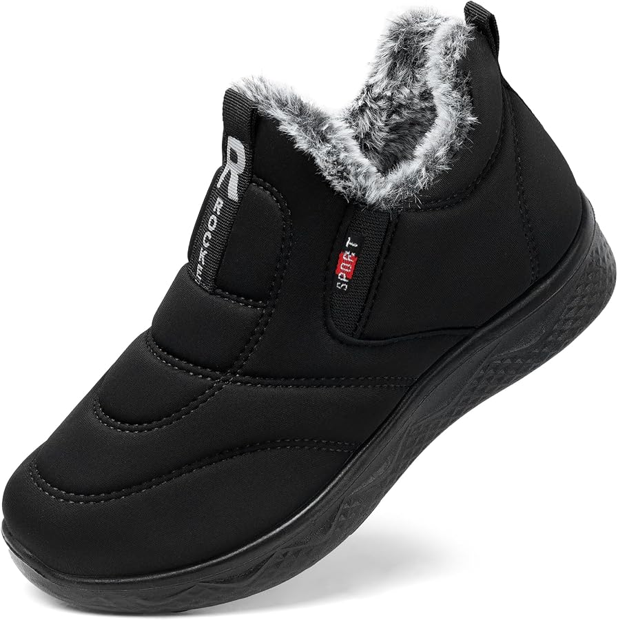 Premium Black Fur-Lined Winter Shoes for Men thumbnail 3