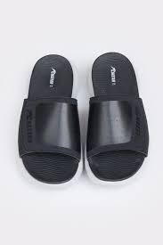 Men's Cushioned Athletic Slide Sandals – Black & White thumbnail 4
