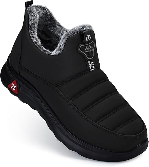 Premium Black Fur-Lined Winter Shoes for Men thumbnail 4