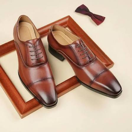Men's Hand-Burnished Tan Cap-Toe Leather Oxford Shoes thumbnail 2