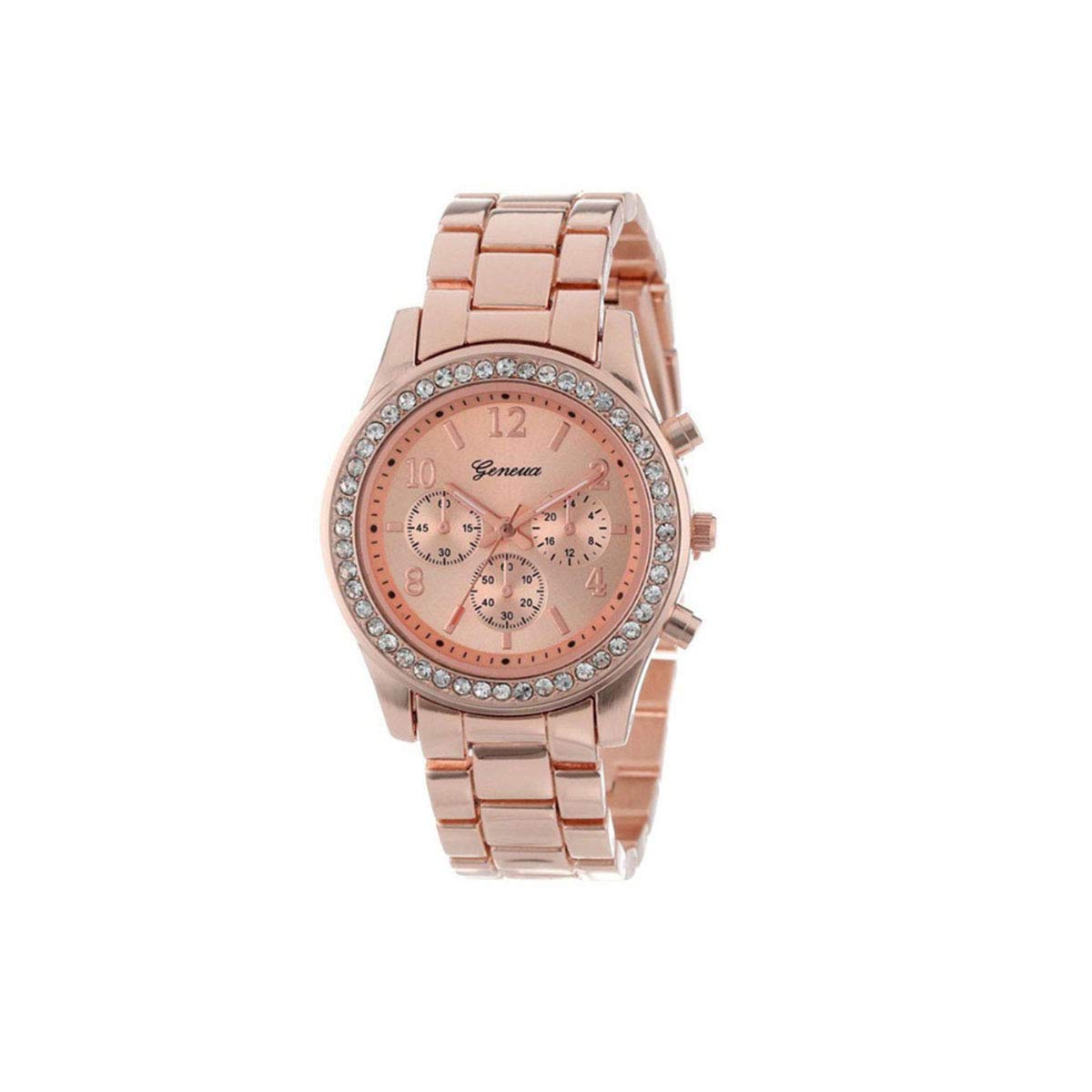 Geneva Luxury Rhinestone Rose Gold Women's Wrist Watch thumbnail 2