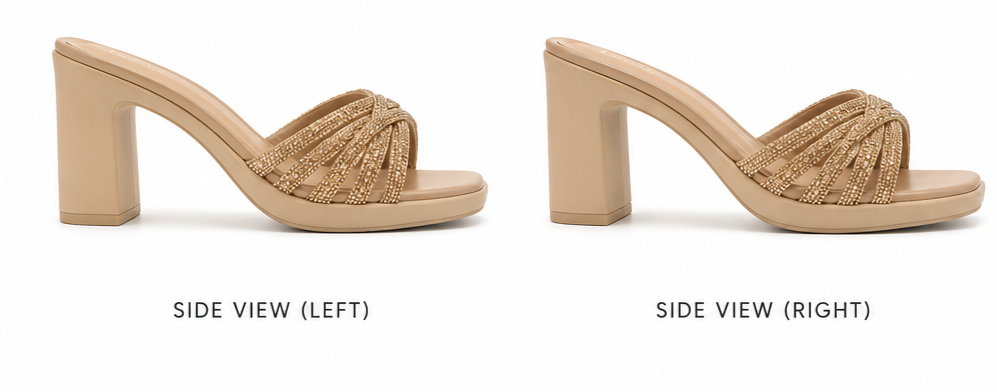 Premium Champagne Gold Embellished Heeled Sandals for Women thumbnail 4