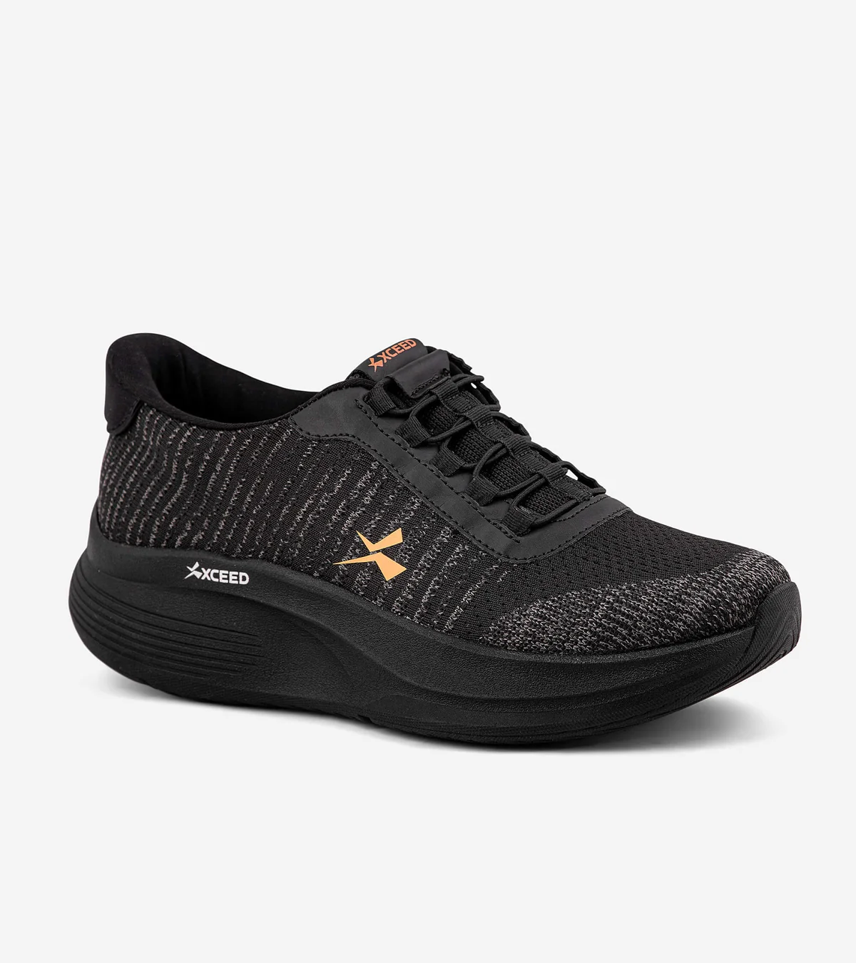 Men's XCEED Performance Knit Running Shoes – Black & Gold thumbnail 4